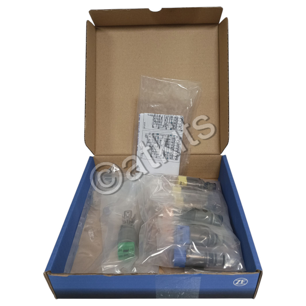 SOLENOID KIT ZF6HP21 / ZF6HP28 / 9 PCS ( 3 YELLOW / 2 BLUE / 2 ORANGE / 1 BLACK / 1 GREEN / WIRE HARNESS / PARK CYLINDER) OEM MADE IN GERMANY