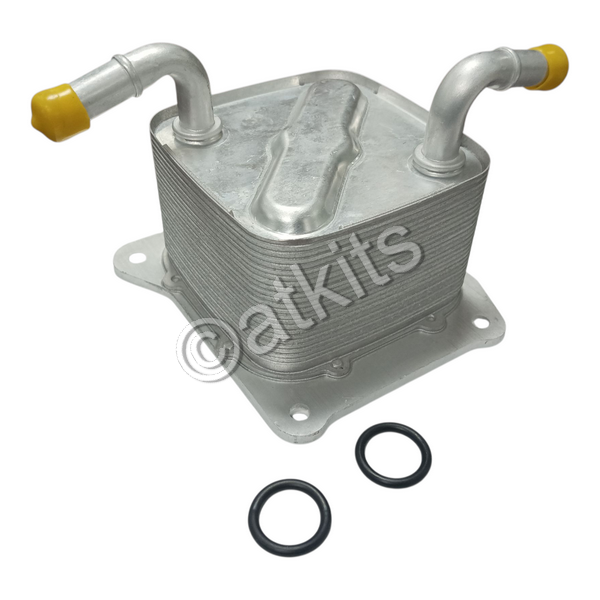 OIL COOLER / NISSAN JF015 / SENTRA 1.8L 2013-2017 (SQUARE COOLER / 2 HOSES ON TOP / 4 BOLTS) (OEM# 21606-3JX0B)