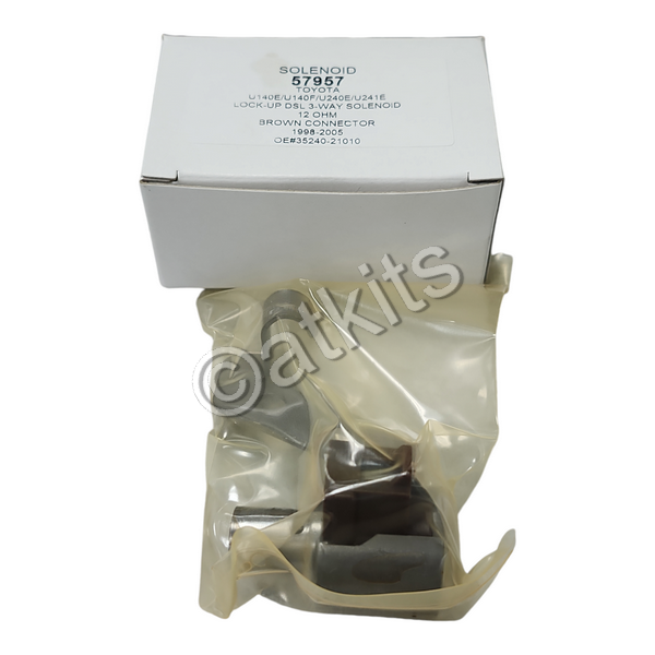 SOLENOID / TOYOTA U140/U150/U240 / DSL LC-LINE CONTROL 3-WAY TCC (LOCK-UP) BROWN CONNECTOR (98-05) (OEM# 35240-21010)
