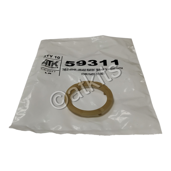 THRUST WASHER / AW60-40LE: REAR RING GEAR HUB TO 3-4 COAST CLUTCH (4 TABS) PLASTIC (IND: 59311)