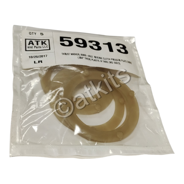 THRUST WASHER / AW60-40LE: REVERSE CLUTCH PRESSURE PLATE DRIVE (.056" THICK) PLASTIC (4 TABS) (IND: 59313)