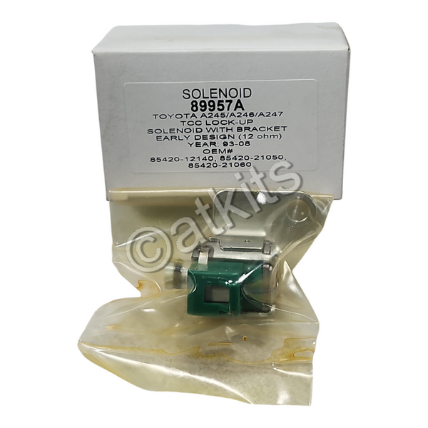 SOLENOID / TOYOTA A245 / A246 / A247 / TCC LOCK-UP WITH BRACKET EARLY DESIGN (12 OHM) (OEM# 85420-21060) (AFTERMARKET)