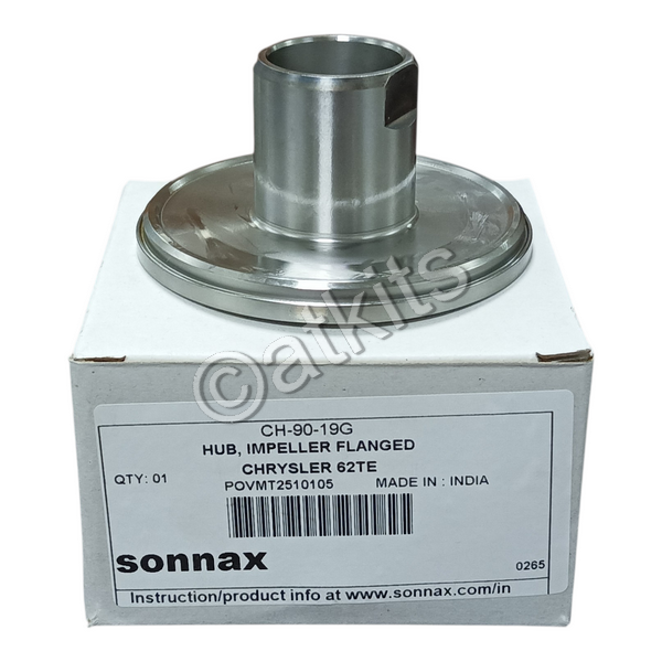 Hub /  Impeller Hub /  Chryler 62TE (hub Mount: Flanged /  Pump Drive Style: Flats /  Material: Hardened Steel /  Assembled Height: 1.446" /  Journal Dia.: 1.500" /  Flange Outer Dia.: 3.690" /  Height: 1.790")