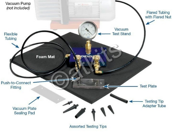 Tool /  Vacuum Test Stand Kit (includes: Vacuum Test Stand /  Test Plate /  Vacuum Plate Sealing Pad /  Vacuum Test Foam Pad /  Push-to-connect Fitting /  Assorted Testing Tips (6) /  Tubing) (vacuum Pump Not Included)
